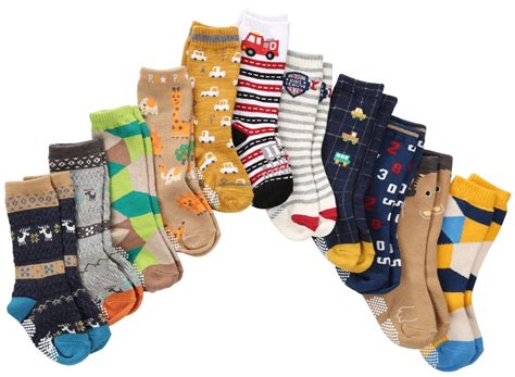 Buy 7 Pairs Toddler Boy Non Skid Socks Knee High Cotton Thick with ...