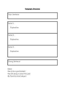 Paragraph Graphic Organizer by Miss Vee's Room | TPT