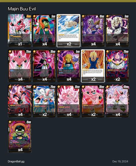 Majin Buu Evil Dragon Ball Super Card Game Fusion World Deck | Dragon ...