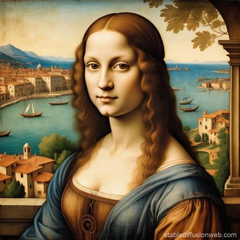 Renaissance Woman in Italy Landscape | Stable Diffusion Online