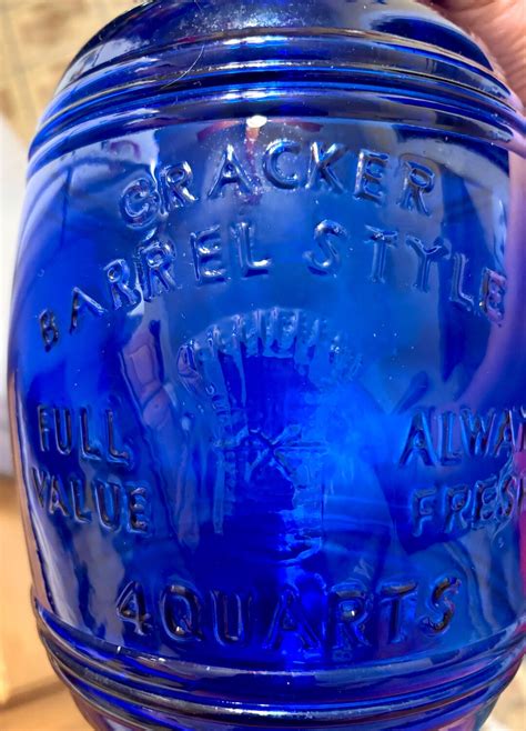 Cracker Barrel Assortment Uncle Ezra's 4qt Cobalt Blue Cookie Jar 1960 ...