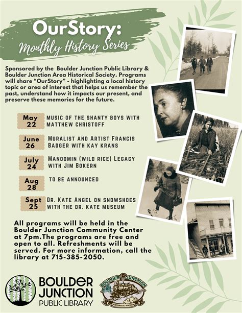 OurStory: Monthly History Series hosted by the Boulder Jct Area ...
