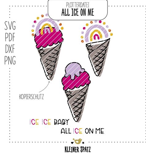 Plotterdatei, Laserdatei Motiv All Ice on me - Eis | Sommer | Urlaub ...