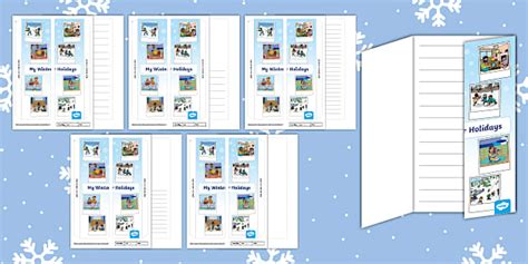 My Winter Holidays Folding Writing Template