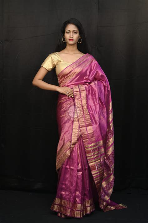 Purple Dash Phulia Full Tissue Silk Saree
