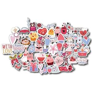 ISEE 360® 47 PCs Love Hearts Flowers Scrapbook Sticker for Couple DIY ...