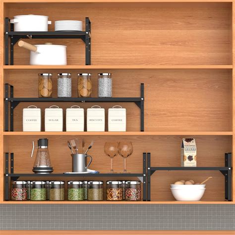 Buy iPEGTOP 2 Pack Expandable Cabinet Storage Shelf Organizer Rack ...