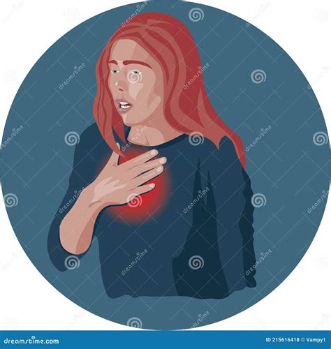Girl with Chest Pain, Shortness of Breath, Difficulty in Breathing, Acute and Chronic Dyspnea ...