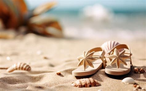Beach accessories on sandy summer background | Premium AI-generated image