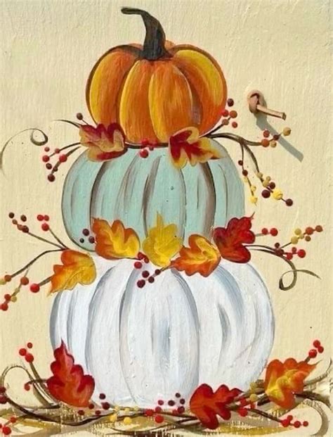Pin by Reatha Nelson on Pumpkin art | Fall canvas painting, Pumpkin ...