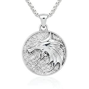 LUSHJ Wolf Pendant with Chain for Men & Boys | Grey Locket for Men ...
