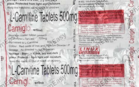 Carniglo 500 MG Tablet (10): Uses, Side Effects, Price & Dosage | PharmEasy