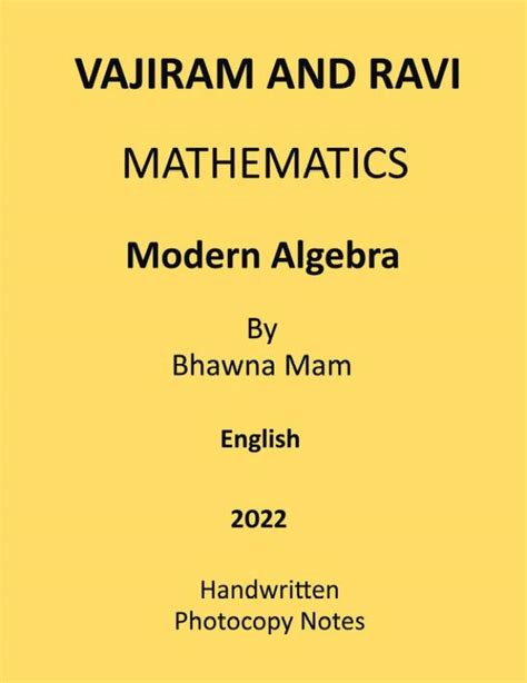 Vajiram And Ravi Modern Algebra Handwritten Photocopy Notes By Bhawna ...
