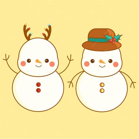Premium Vector | Cute Hand Drawn Vector Cartoon Snowman in Christmas ...