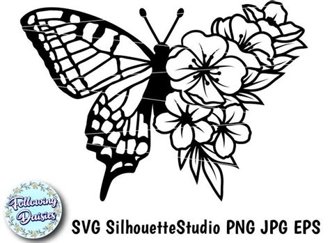 butterfly flowers svg