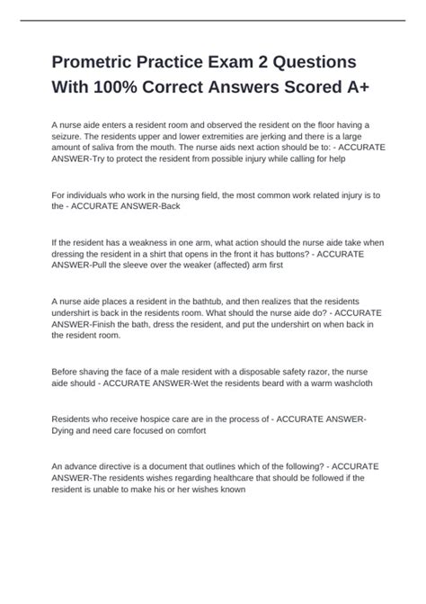 Prometric Practice Exam 2 Questions With 100% Correct Answers Scored A+ ...