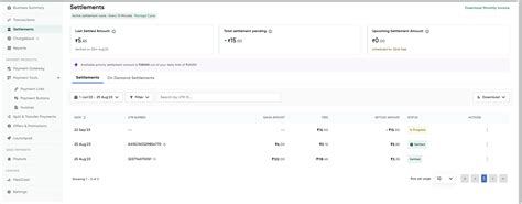 Settlements Dashboard