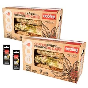 Buy ECOFIRE 100% Natural Coffee Lump Fire Wood, 13.2 lbs, Free Fire ...
