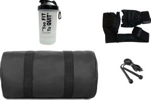 5 O' CLOCK SPORTS Combo Of Leatherite Black Gym Bag , and black shaker ...