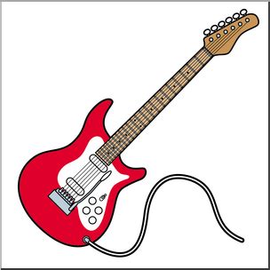 Clip Art: Electric Guitar Color I abcteach.com