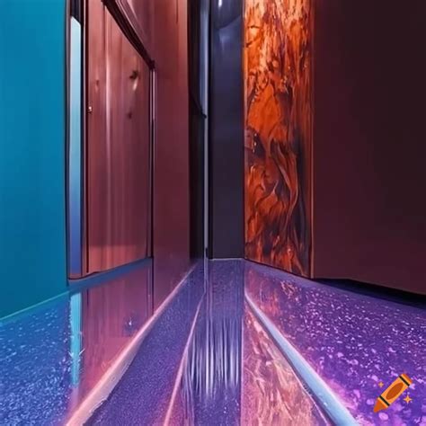 Modern home with metallic epoxy flooring