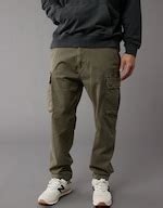 Buy American Eagle Men Olive Flex Lived-In Cargo Pant Online