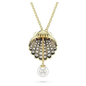 Swarovski Idyllia Y Pendant, Crystal Pearl, Shell, White, Gold-Tone ...