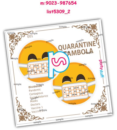 kukuba grid | Tambola Housie | Quarantine Designs