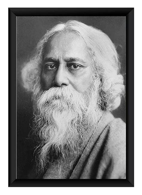 zig zag Rabindranath Tagore ji Photo Picture Frame Size Medium B&W (13. ...