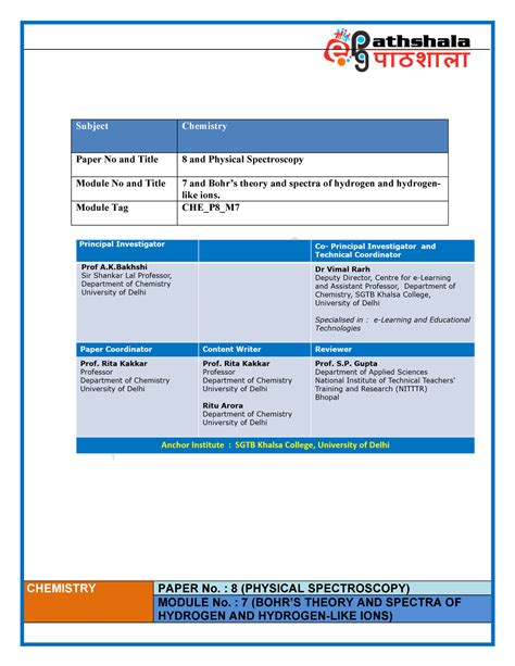 1454921764 CHE P8 M7 e-Text - CHEMISTRY PAPER No. : 8 (PHYSICAL ...