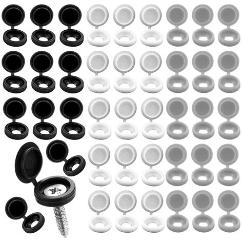 YUISI 300 PCS Plastic Hinged Screw Cap Covers, Folding Screw Cover Cap ...