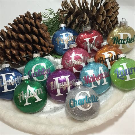 Personalized glitter ornaments