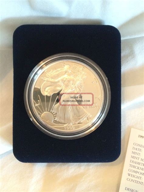 1999 Silver American Eagle One Dollar Proof (w/box &) 1 Troy Oz