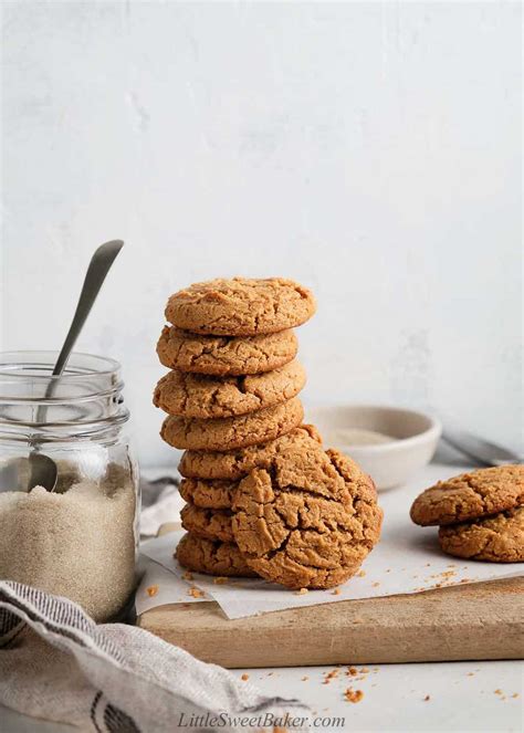 Healthy Peanut Butter Cookies (video) - Little Sweet Baker