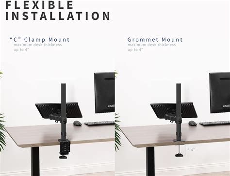 Buy VIVO Single Laptop Notebook Desk Mount Stand - Fully Adjustable ...