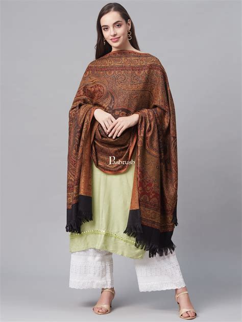 Pashtush Women'S Jamawar Shawl, Black – Pashtush Shawl Store