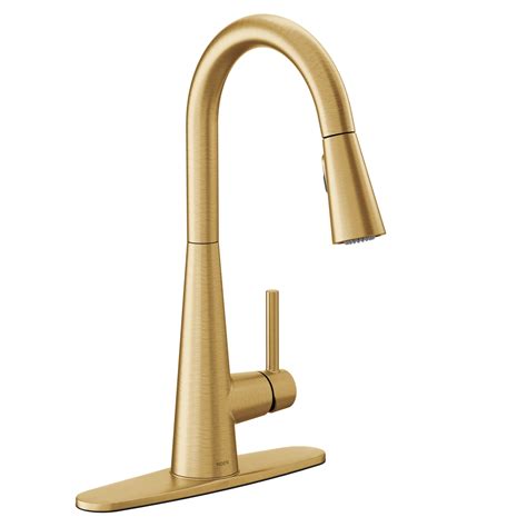 Moen 7864 Sleek 1.5 GPM Single Hole Pull Down Kitchen Faucet - Gold ...