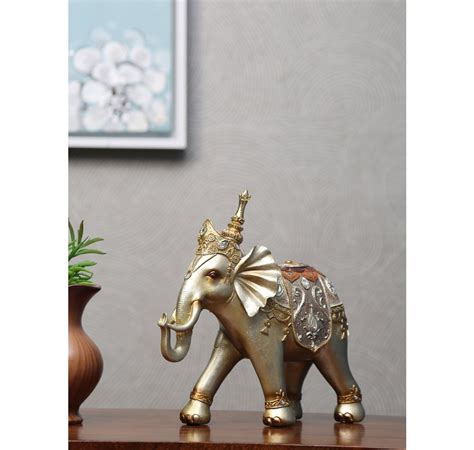 Buy @home by Nilkamal Elephant Showpiece Silver Online at Low Prices in ...