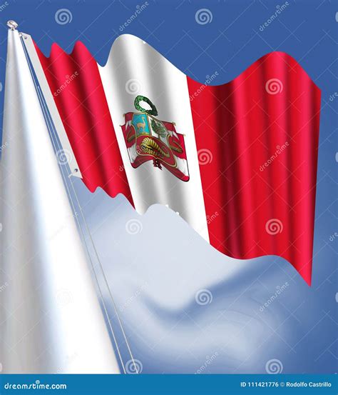 Flag of Peru: Vertically Striped Red-white-red National Flag Stock Illustration - Illustration ...