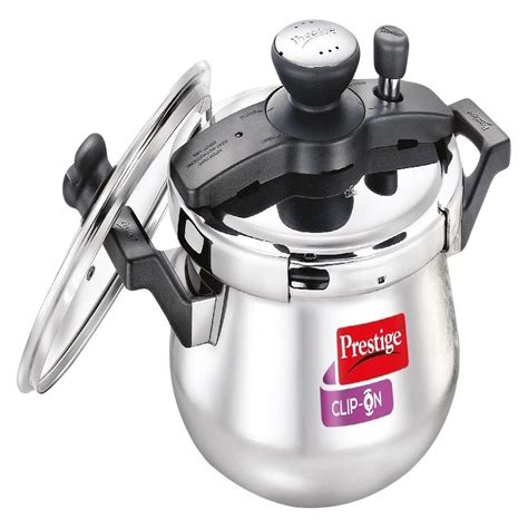 Prestige Clip On Stainless Steel Handi Pressure Cooker with Glass Lid ...