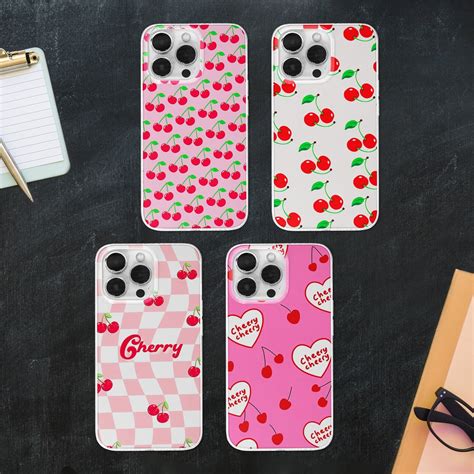 Pink Cherry Cherry Phone Case | Preppy Cherry Illustration Phone Cover ...