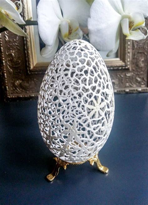 Hand Carved Goose Egg Art, Unique Gift, Egg Ornament, Decorating ...