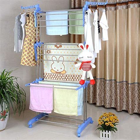 Buy KIRFIZ Heavy Duty Rust-Free Stainless Steel Double Pole Cloth ...
