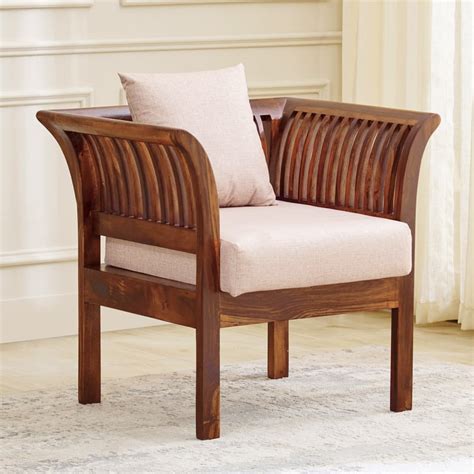 Buy Helios Nashville Fabric 1-Seater Sofa with Cushions - Honey from ...