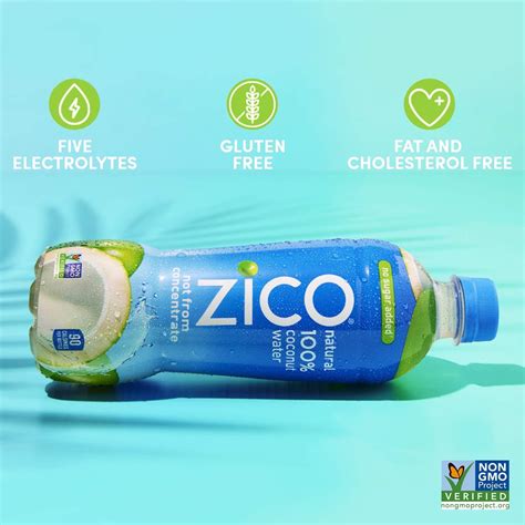 Zico 100% Coconut Water Drink - 12 Pack, 500ml - Natural Flavored, No ...