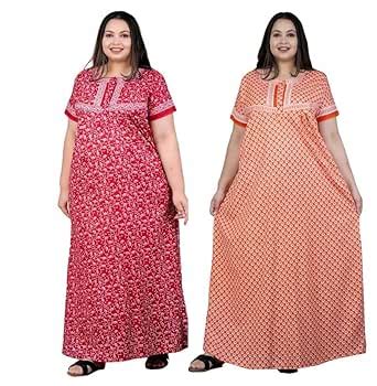 JAIPZZ APPARELS Free Size Cotton Maxi Nighty Combo For Women's (Id ...