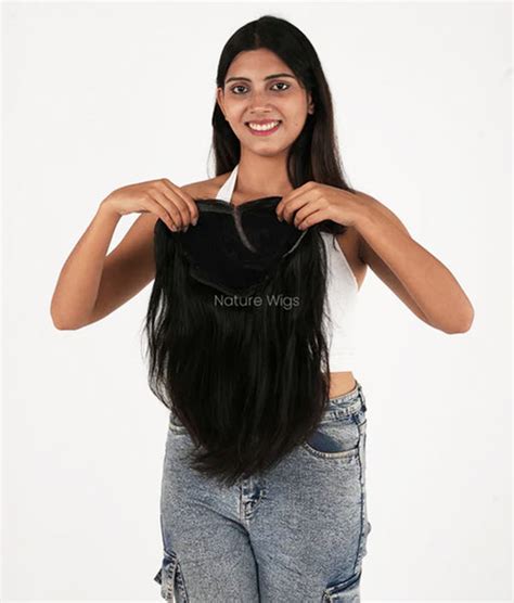 Full Head Fixed Middle Partition Wig For Women | 100% Human Hair Wig ...