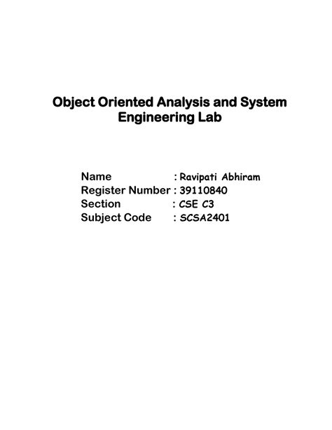 39110840-Abhiram-OOAD Lab - Object Oriented Analysis and System ...