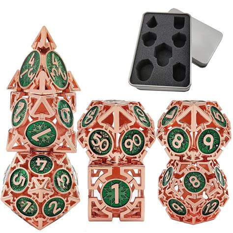 DND dice set metal d&d dice hollow polyhedral dice set dungeons and ...