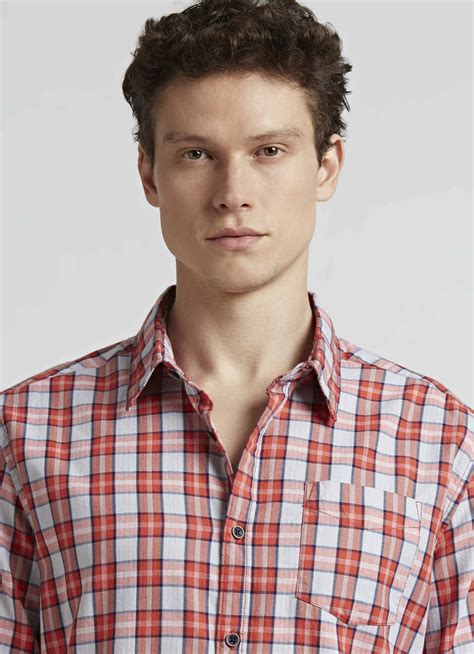 Orange Checks Full Sleeve Shirt | Pepe Jeans India